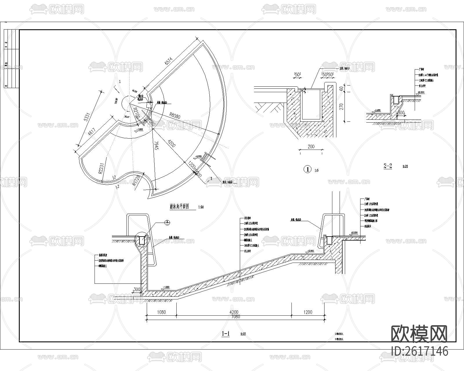 住宅小区会所CAD施工图下载（渲染图7）