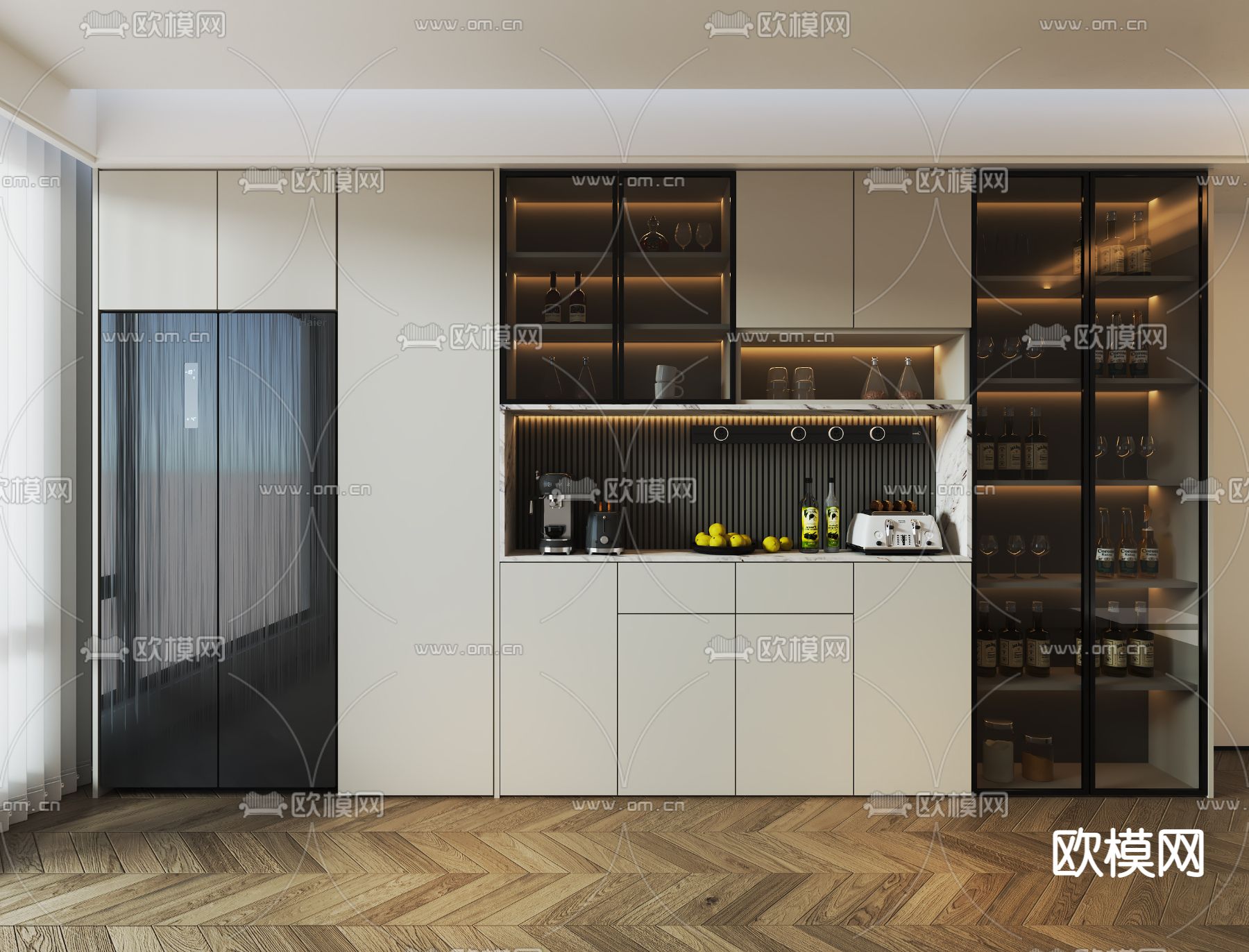 现代酒柜3d模型下载