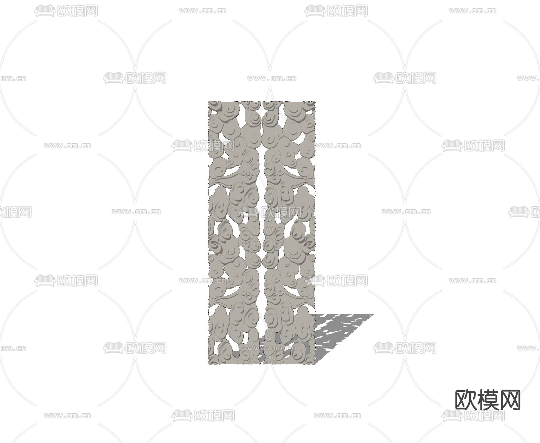 中式云纹祥云雕花su模型下载