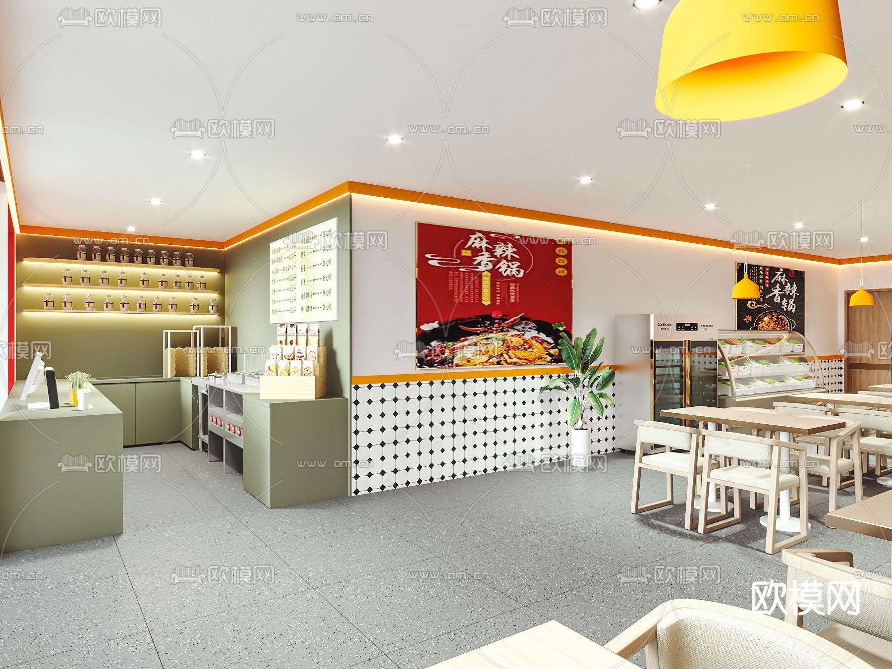 麻辣烫店3d模型