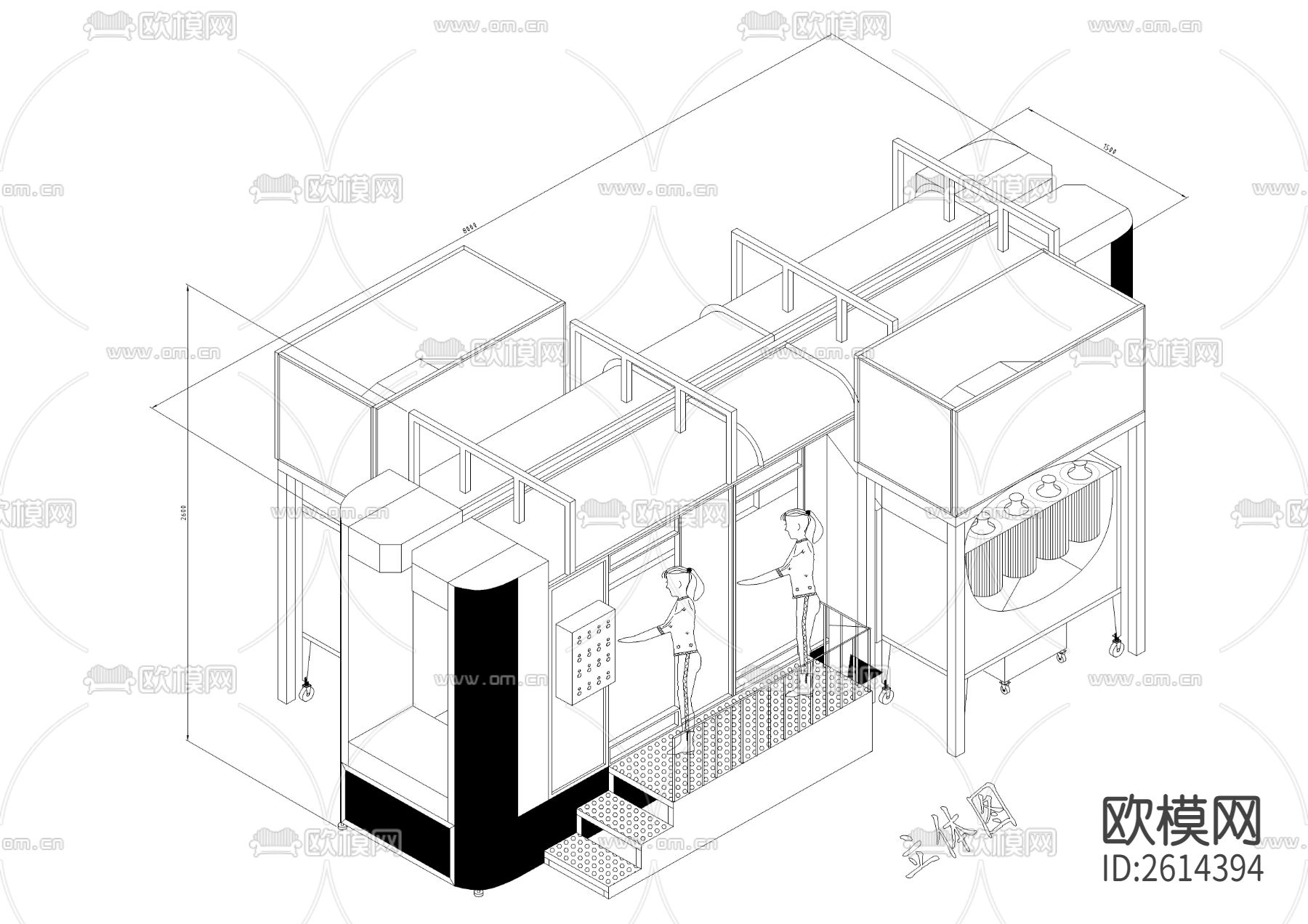 粉体回收机节点大样下载（渲染图1）
