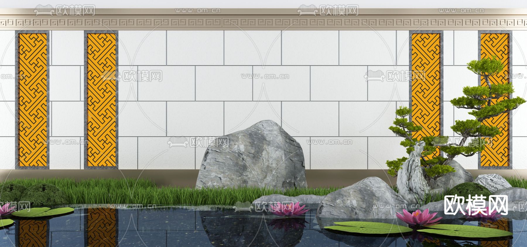 庭院小品 水景小品3d模型下载