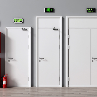  现代消防门 防火门 安全门su模型 