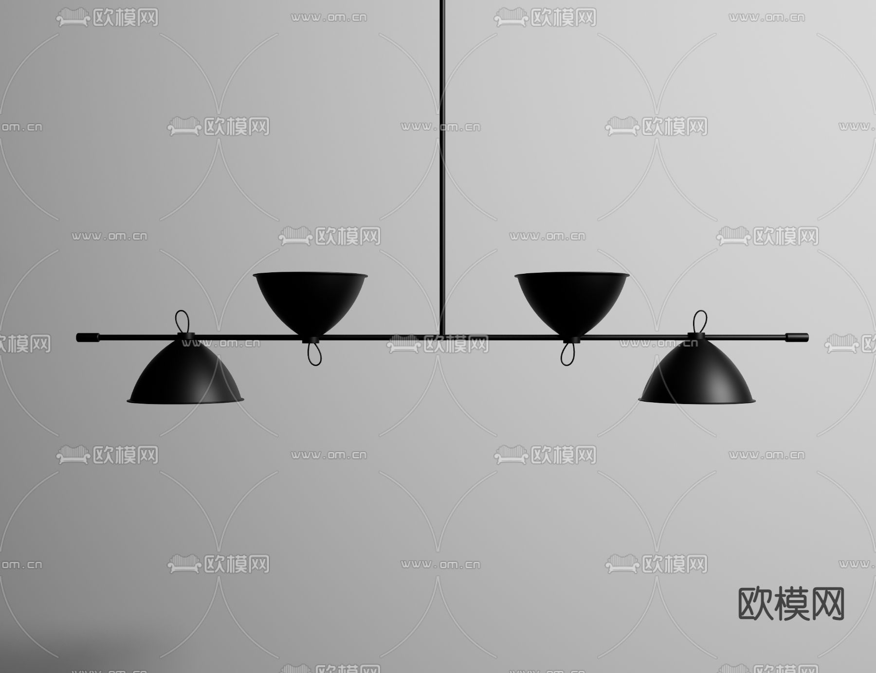 工业风吊灯su模型下载（渲染图1）