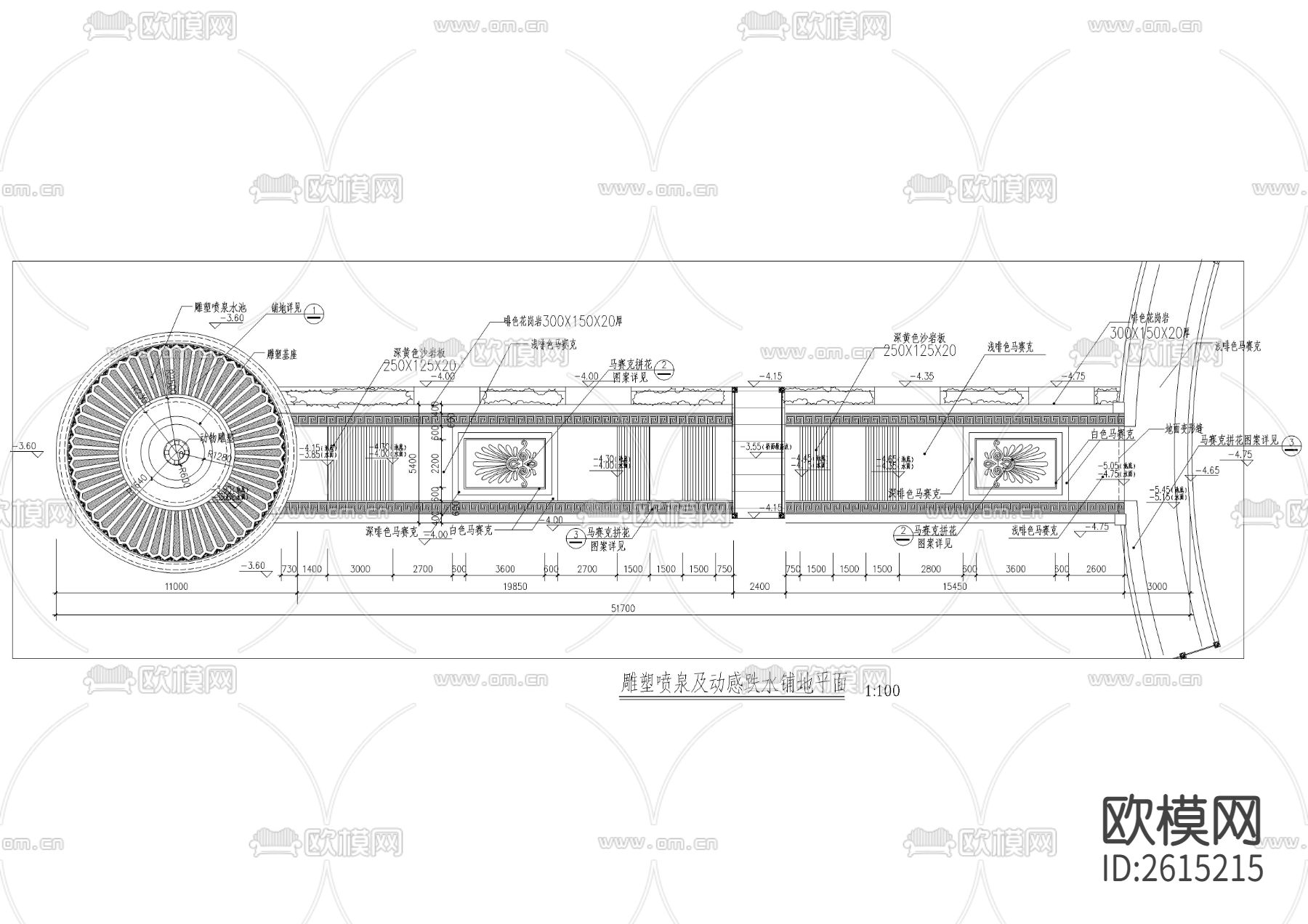 雕塑喷泉及动感跌水CAD节点大样下载（渲染图6）