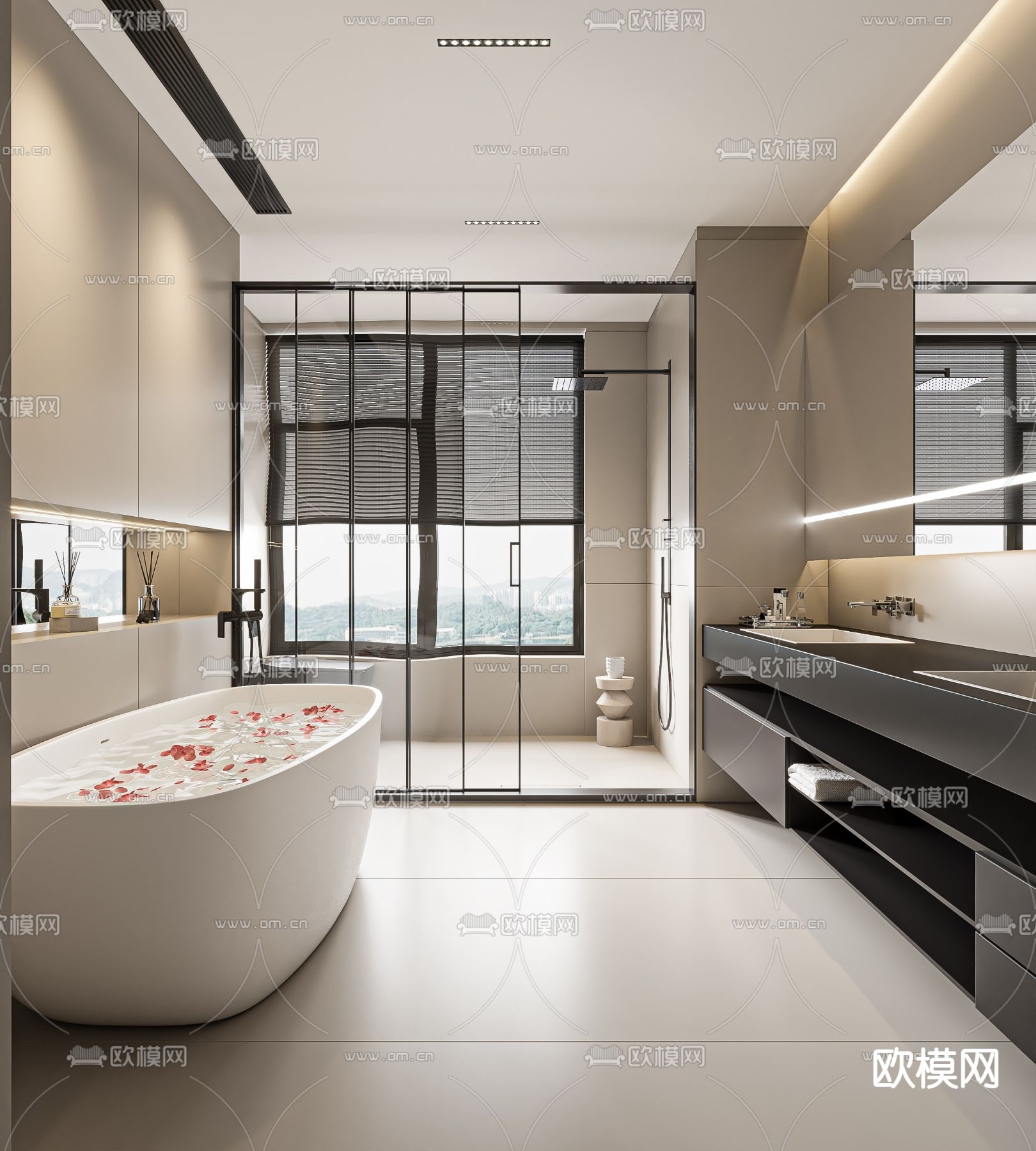现代卫生间 浴室su模型下载（渲染图1）