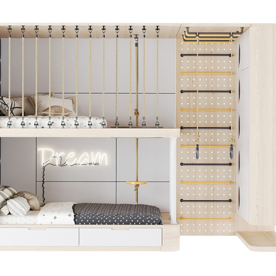 现代儿童床 上下床 双层床su模型