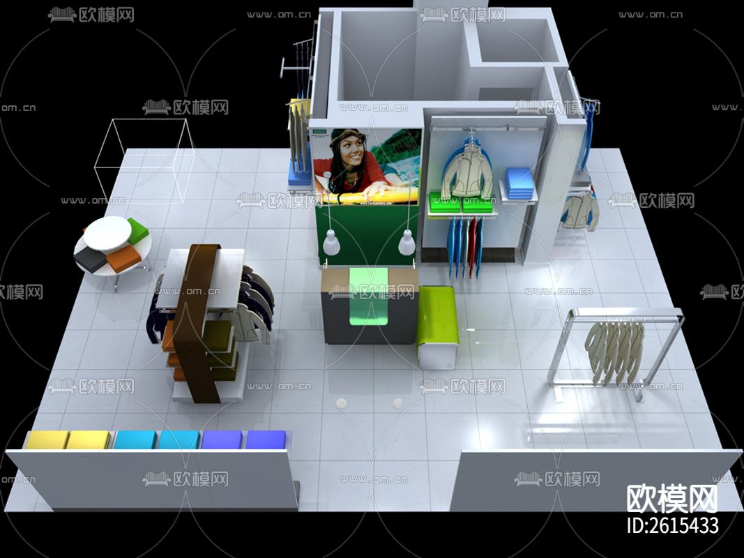 服装专卖店CAD节点大样下载（渲染图9）