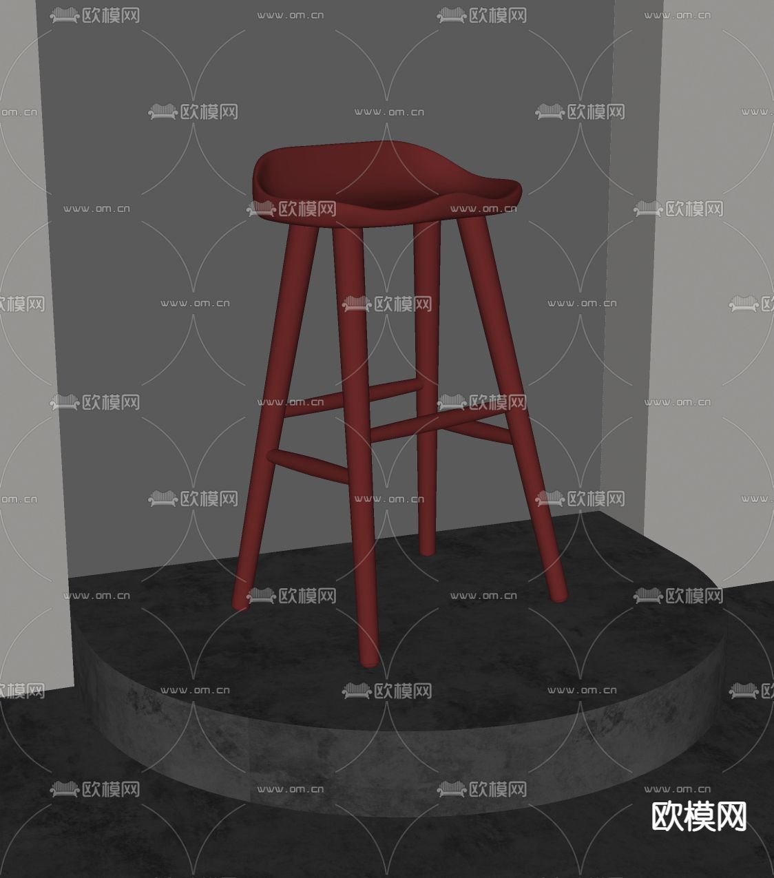 侘寂风吧凳su模型