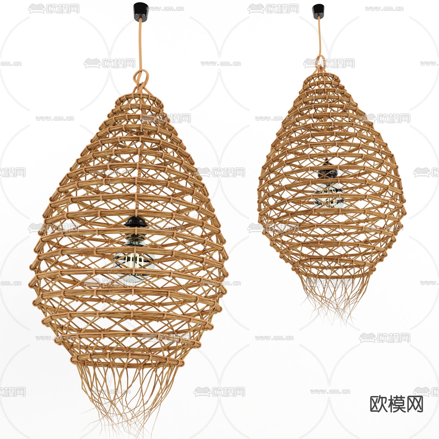 东南亚 竹编吊灯模型下载