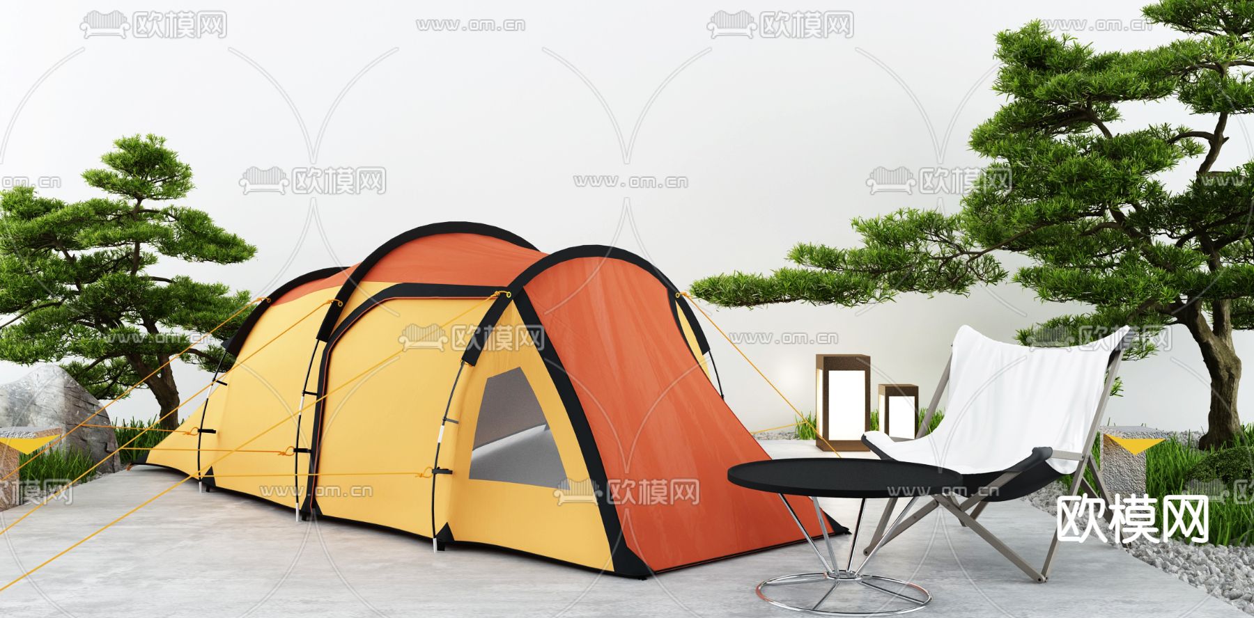 户外露营帐篷3d模型下载