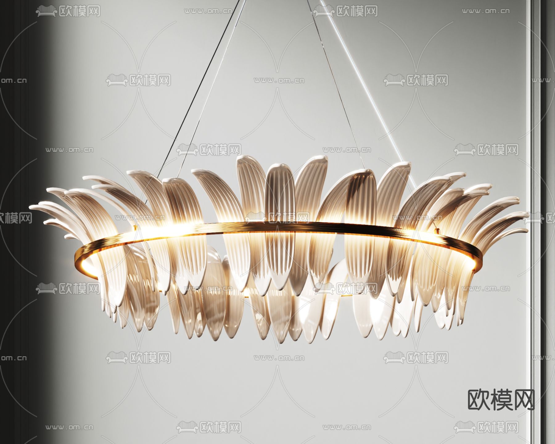 花瓣吊灯 大厅吊灯3d模型下载