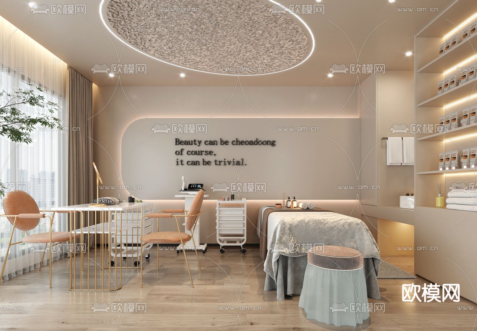 现代SPA包房su模型下载（渲染图1）