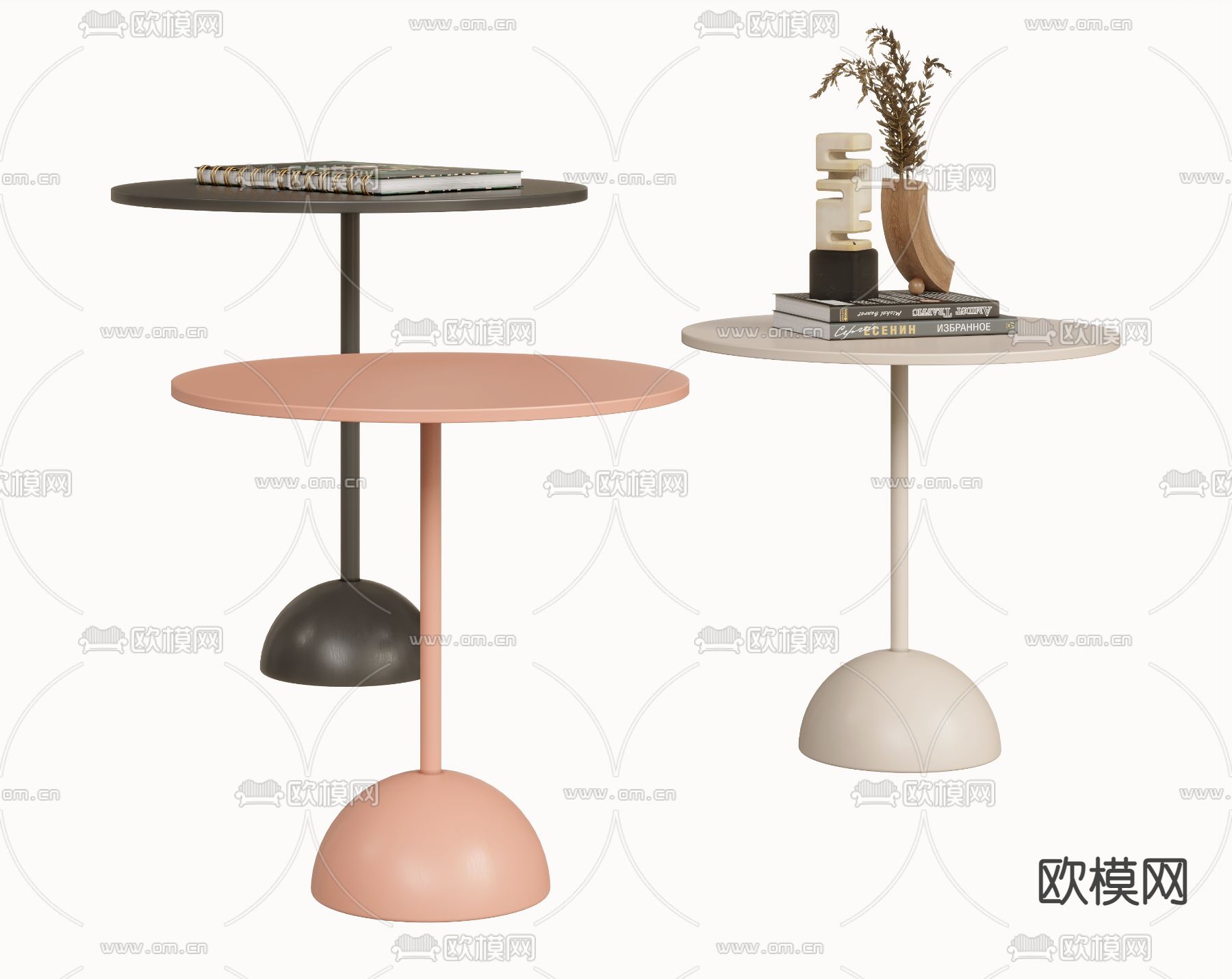 边几 角几 圆几3d模型下载