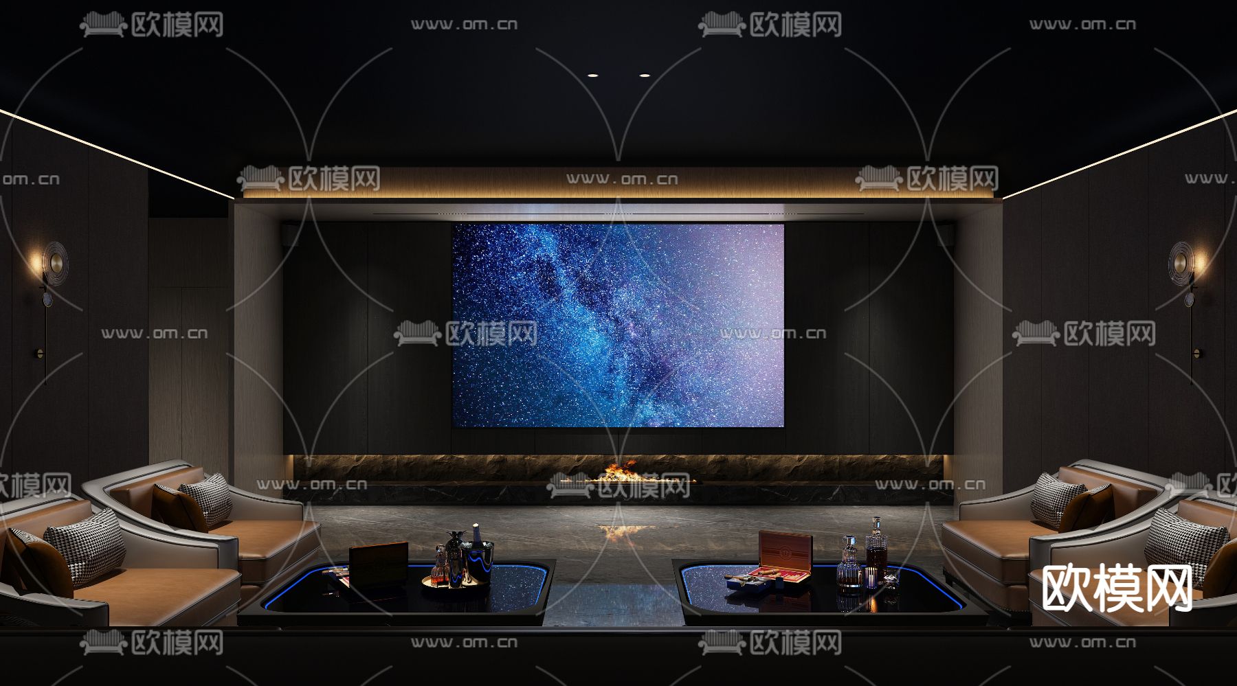 家庭影院3d模型下载_ID14063515_3dmax免费模型-欧模网
