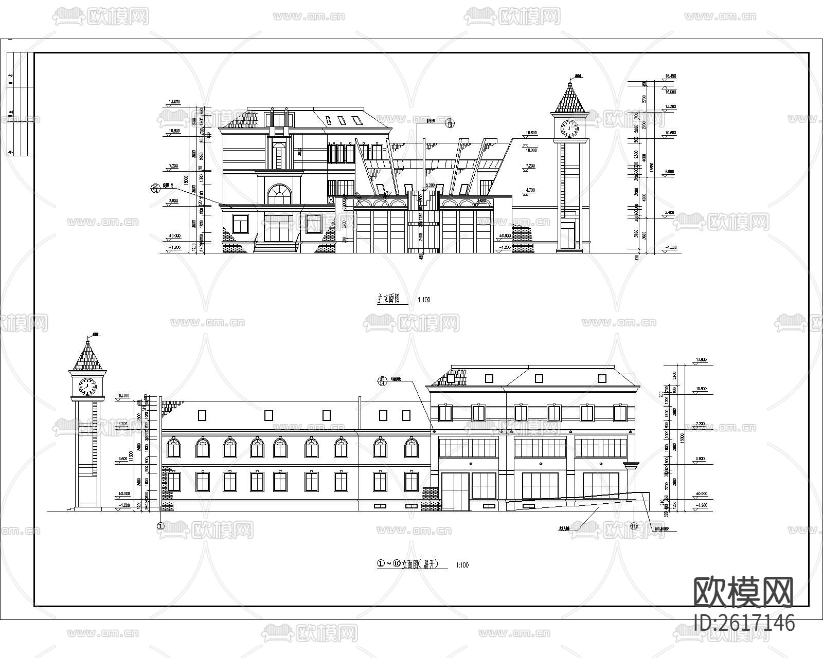 住宅小区会所CAD施工图下载（渲染图4）