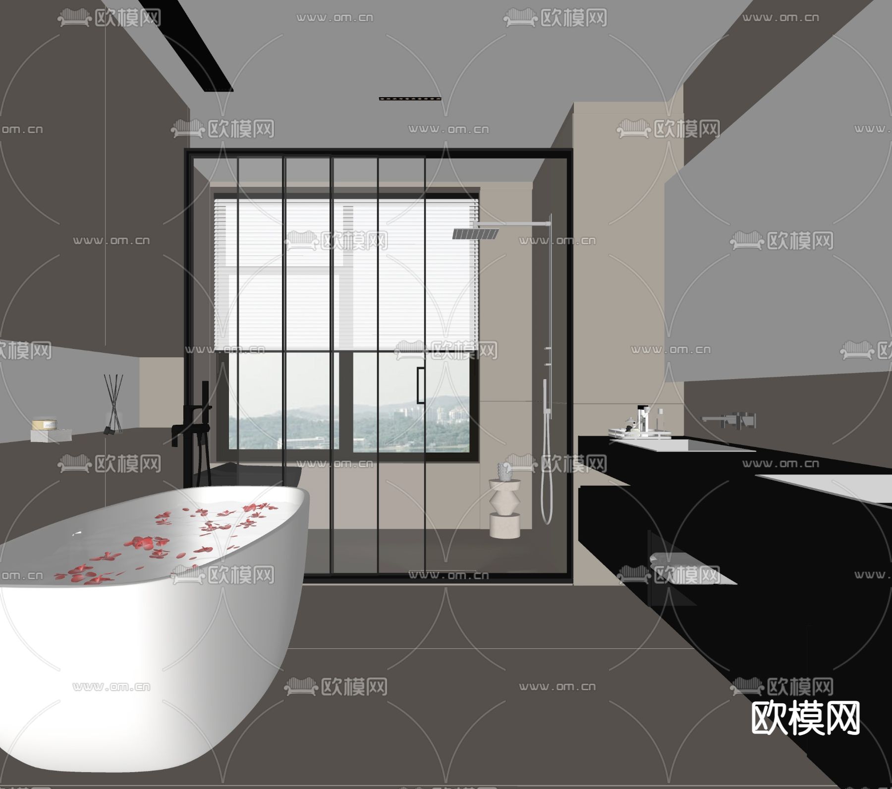 现代卫生间 浴室su模型下载（渲染图2）