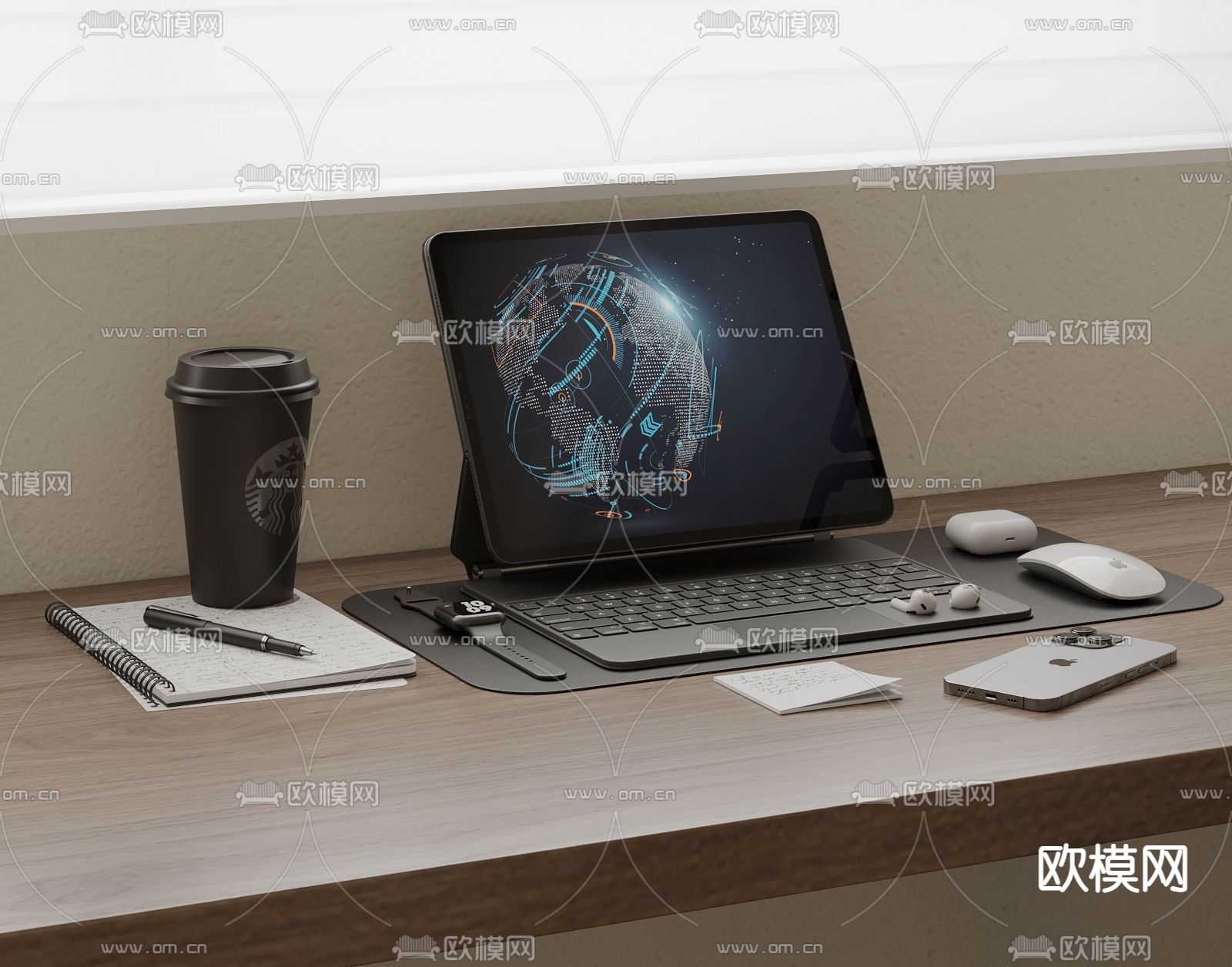 笔记本电脑 办公用品 桌面摆件3d模型下载