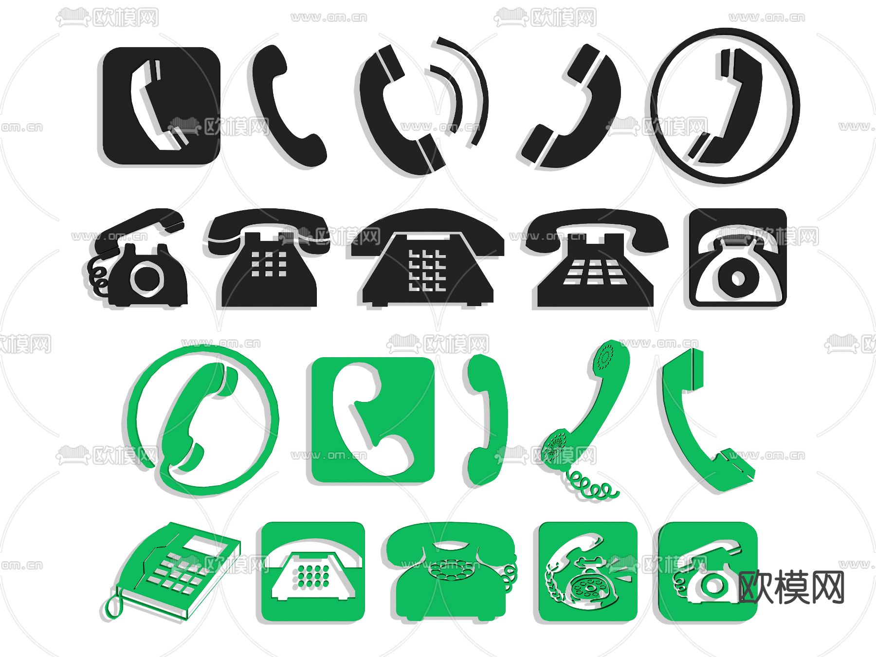 现代图标 标识3d模型下载