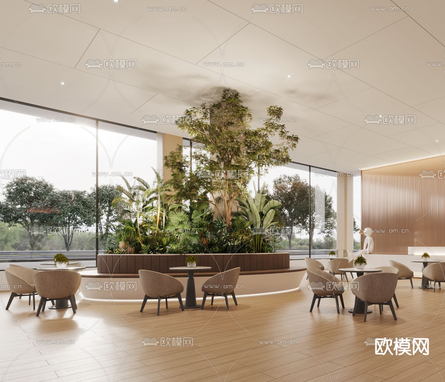 售楼中心 接待区3d模型下载（渲染图1）