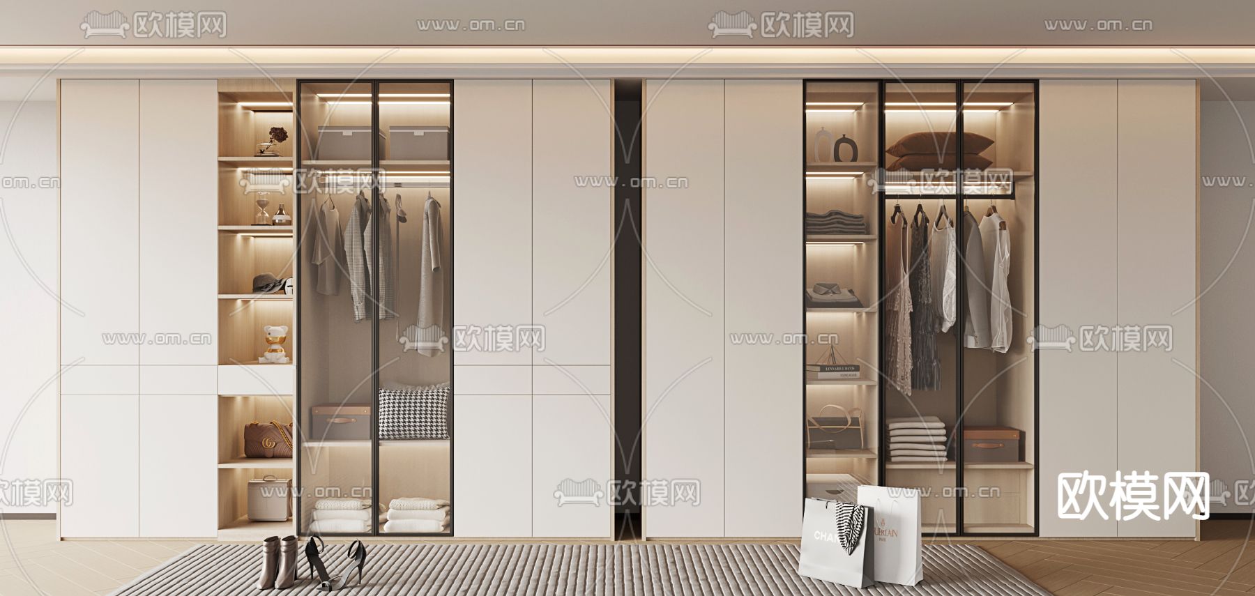 现代衣柜 衣橱3d模型下载