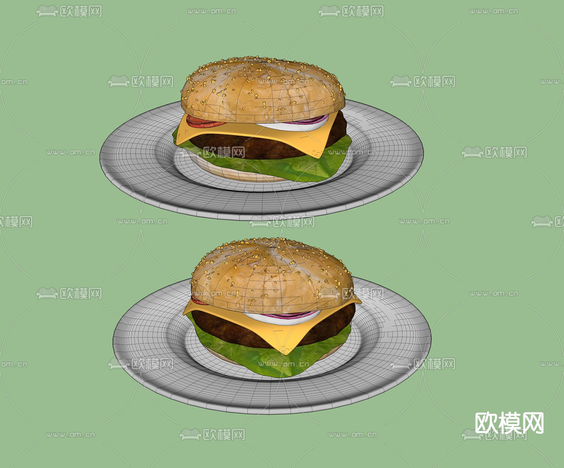 汉堡包su模型下载（渲染图2）