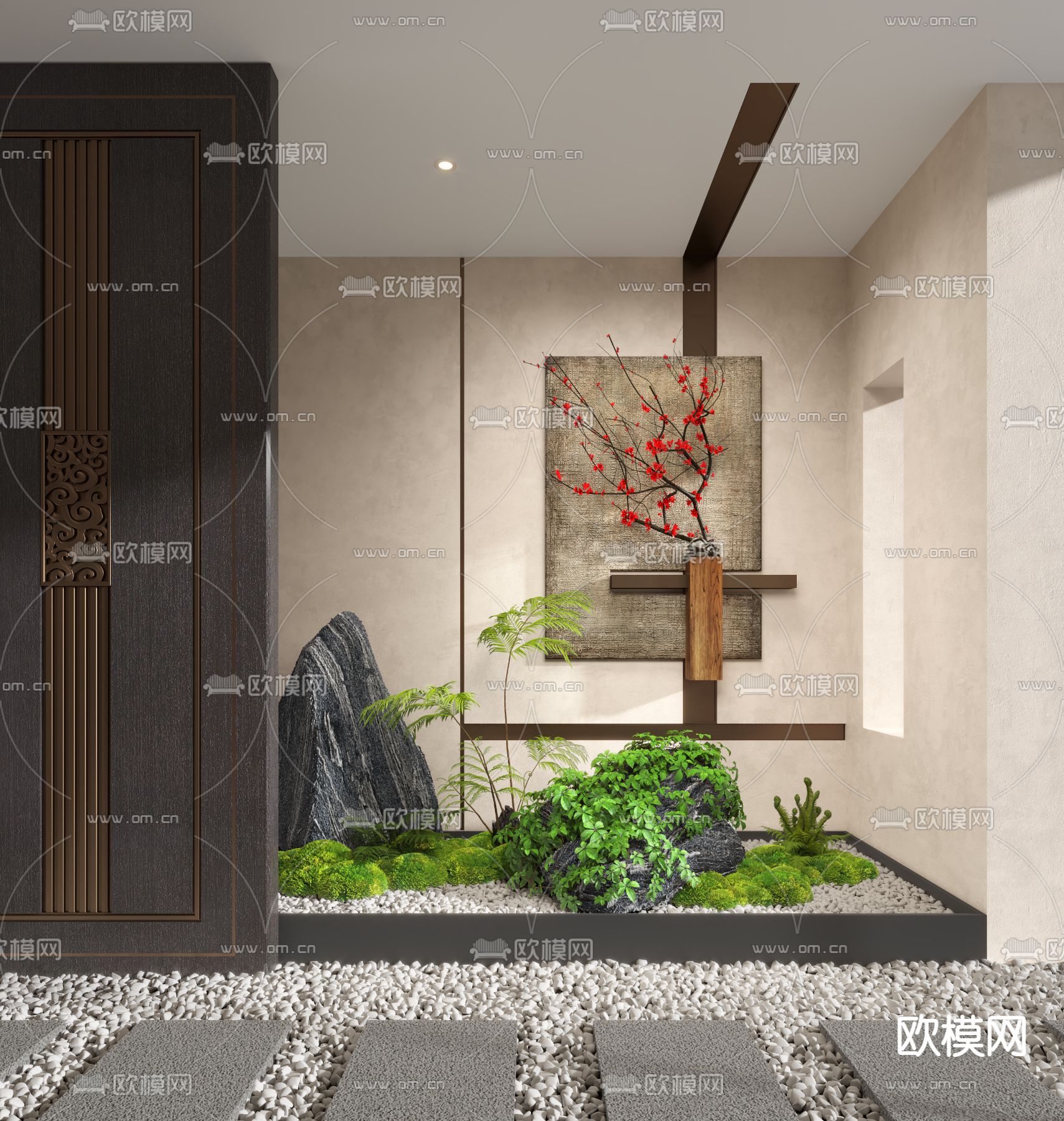 苔石造景 植物堆3d模型下载