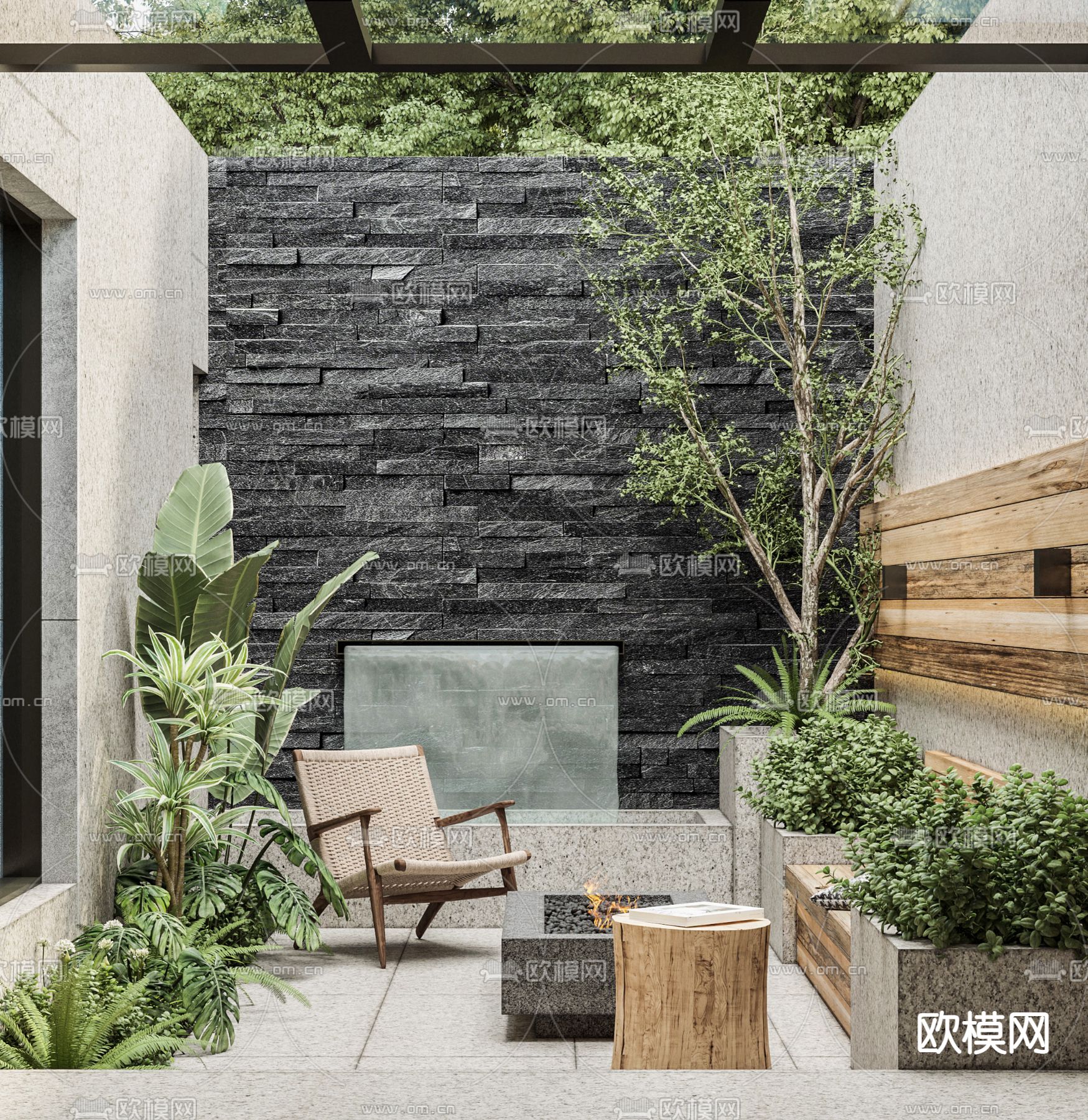 花园 休闲阳台3d模型