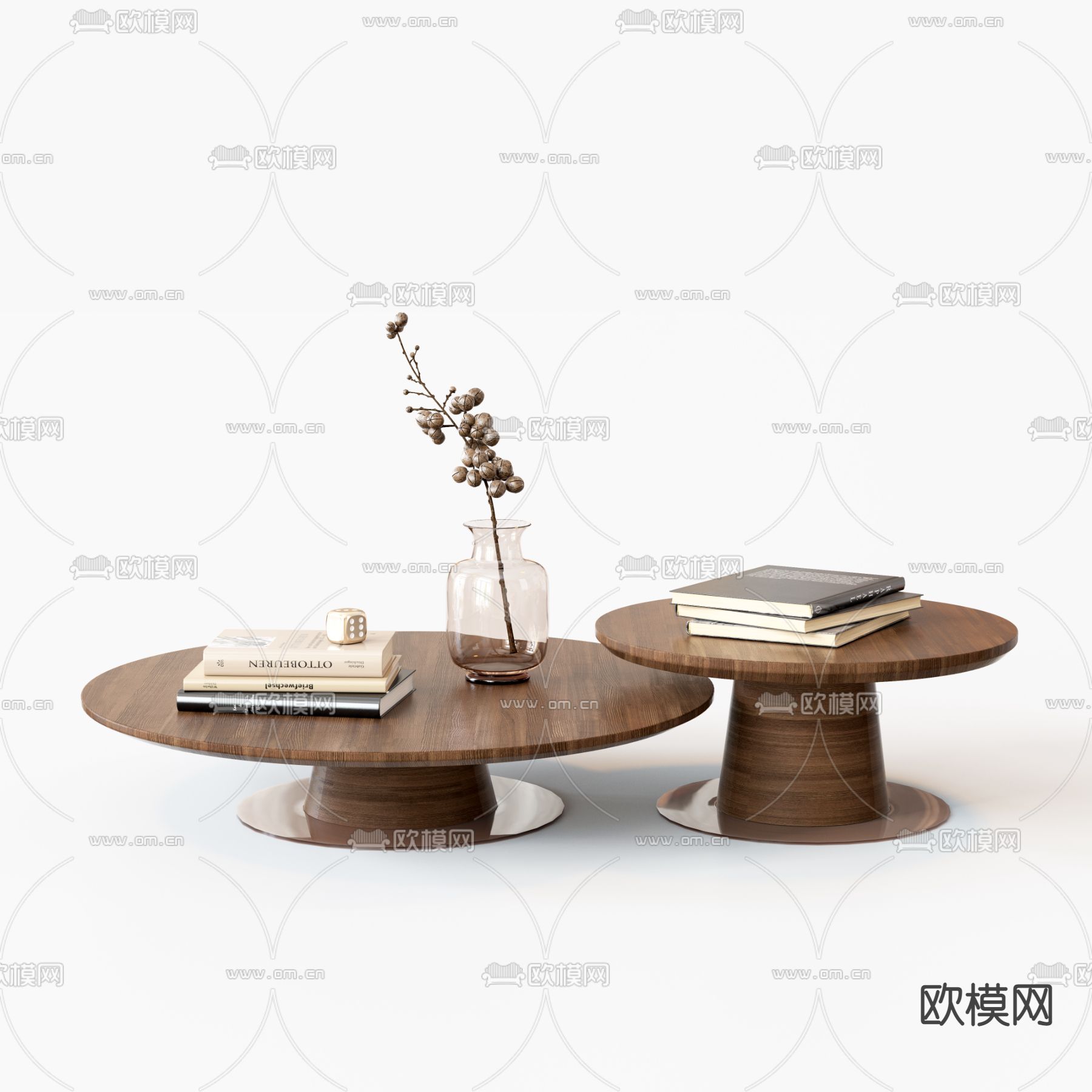 实木子母茶几3d模型下载（渲染图2）