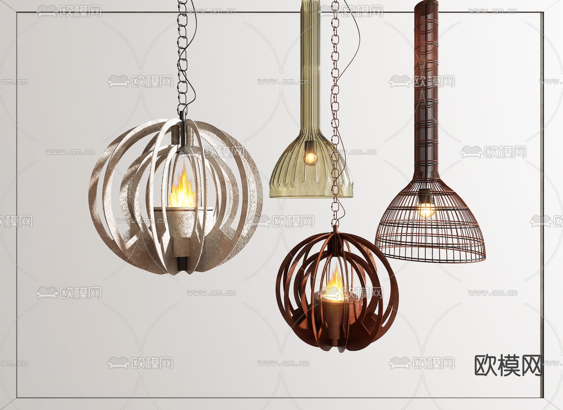 东南亚吊灯3d模型下载