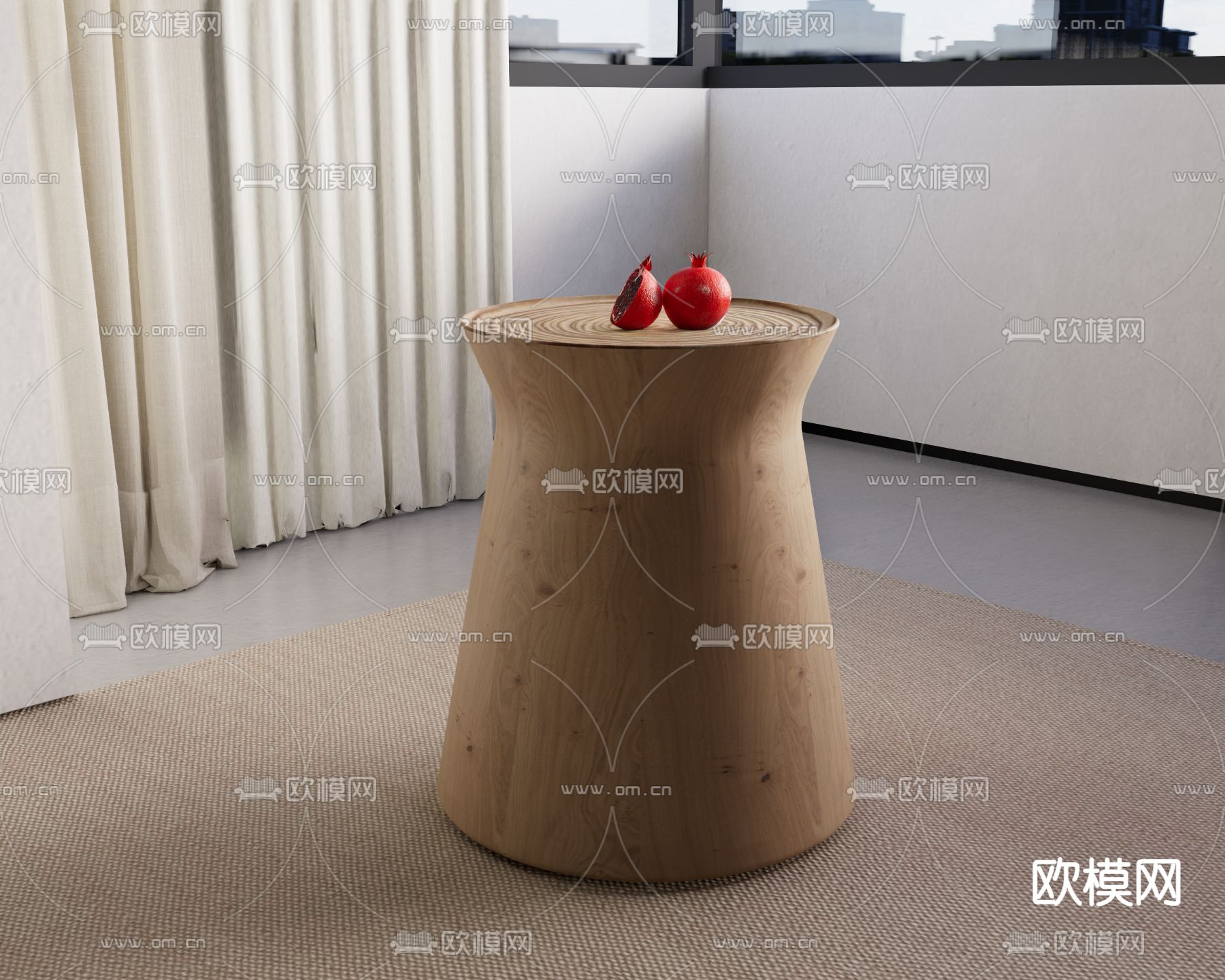 现代边几 角几su模型下载（渲染图1）