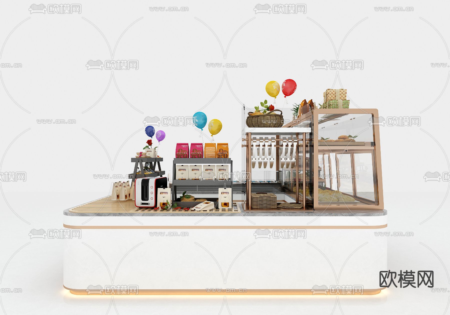 面包蛋糕柜3d模型下载（渲染图4）