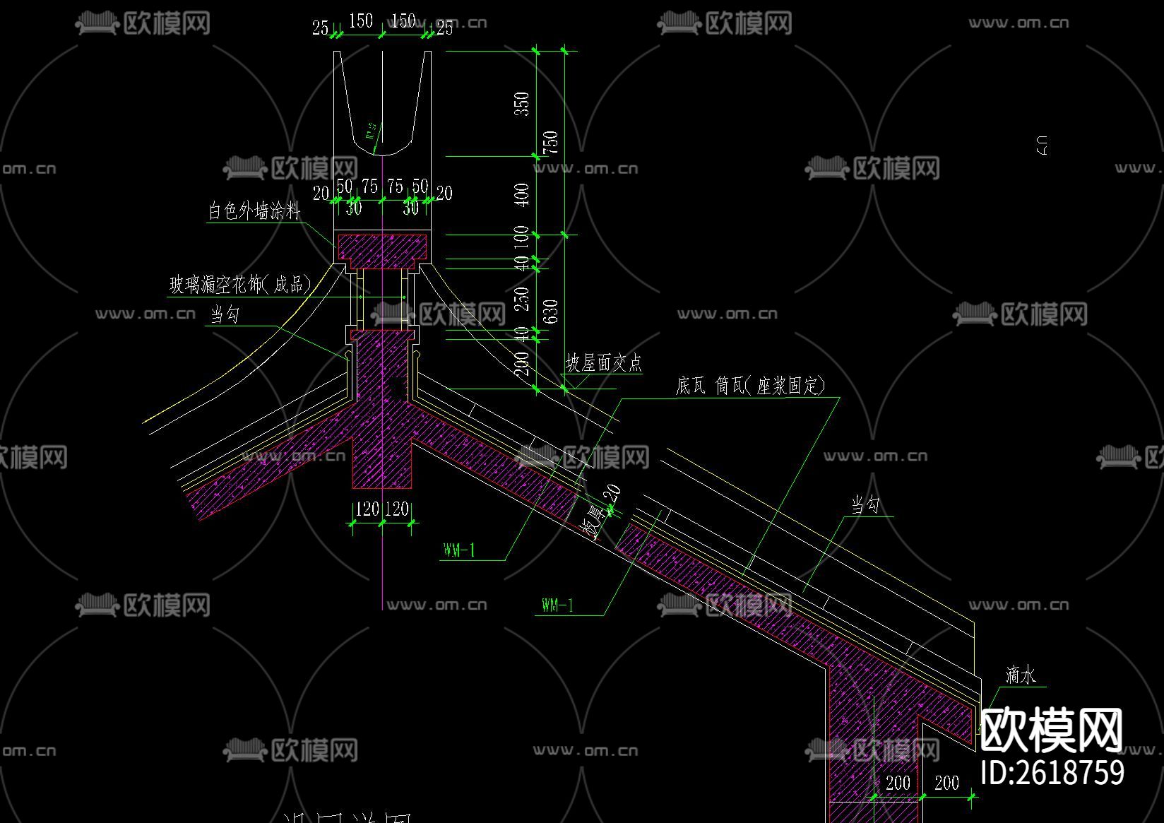 中式古建筑CAD施工图下载（渲染图4）