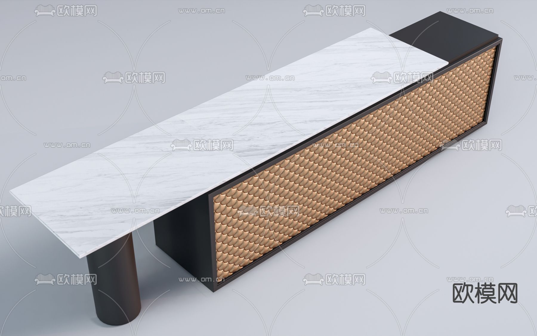 现代服务台 接待台su模型下载（渲染图1）