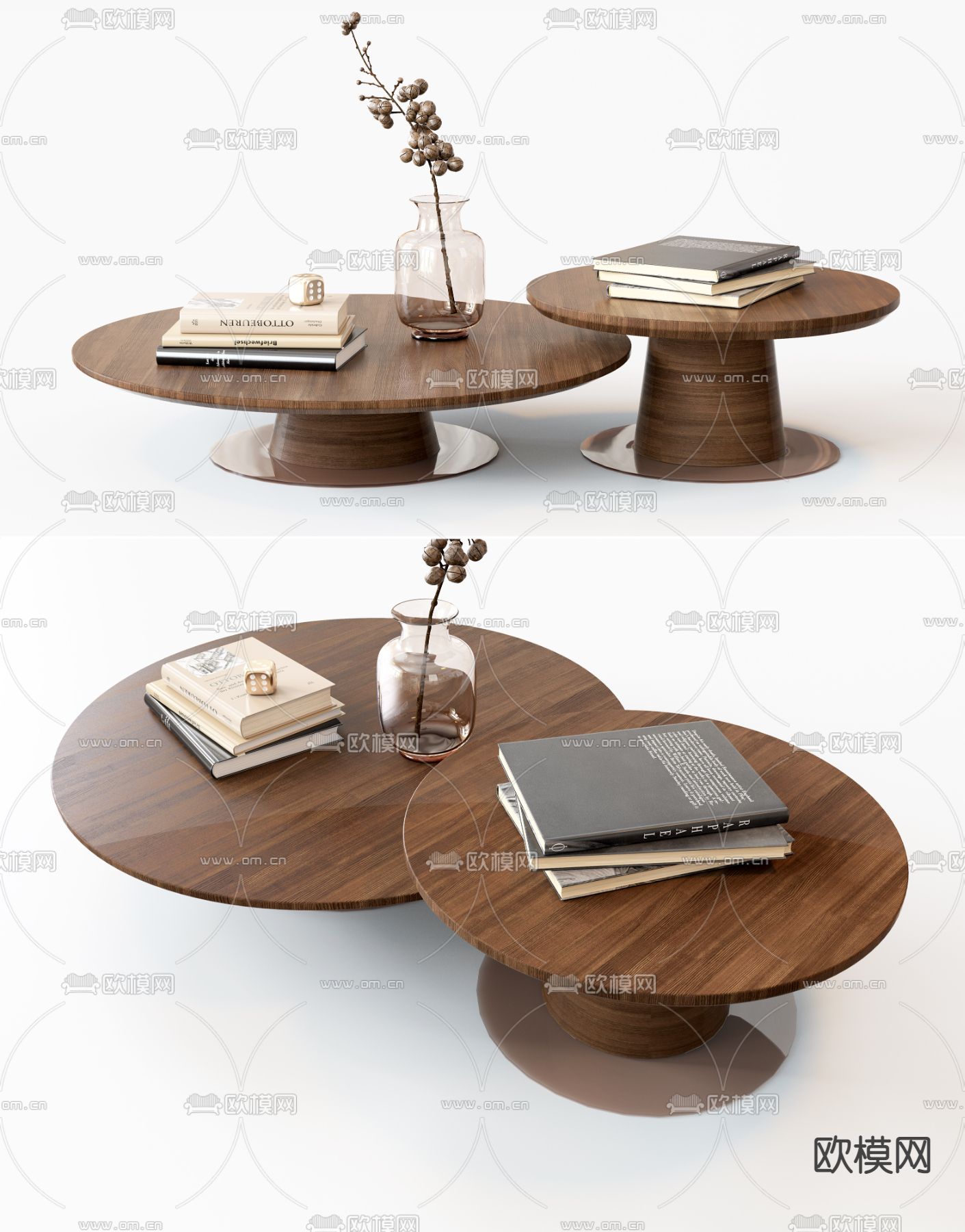 实木子母茶几3d模型下载（渲染图1）