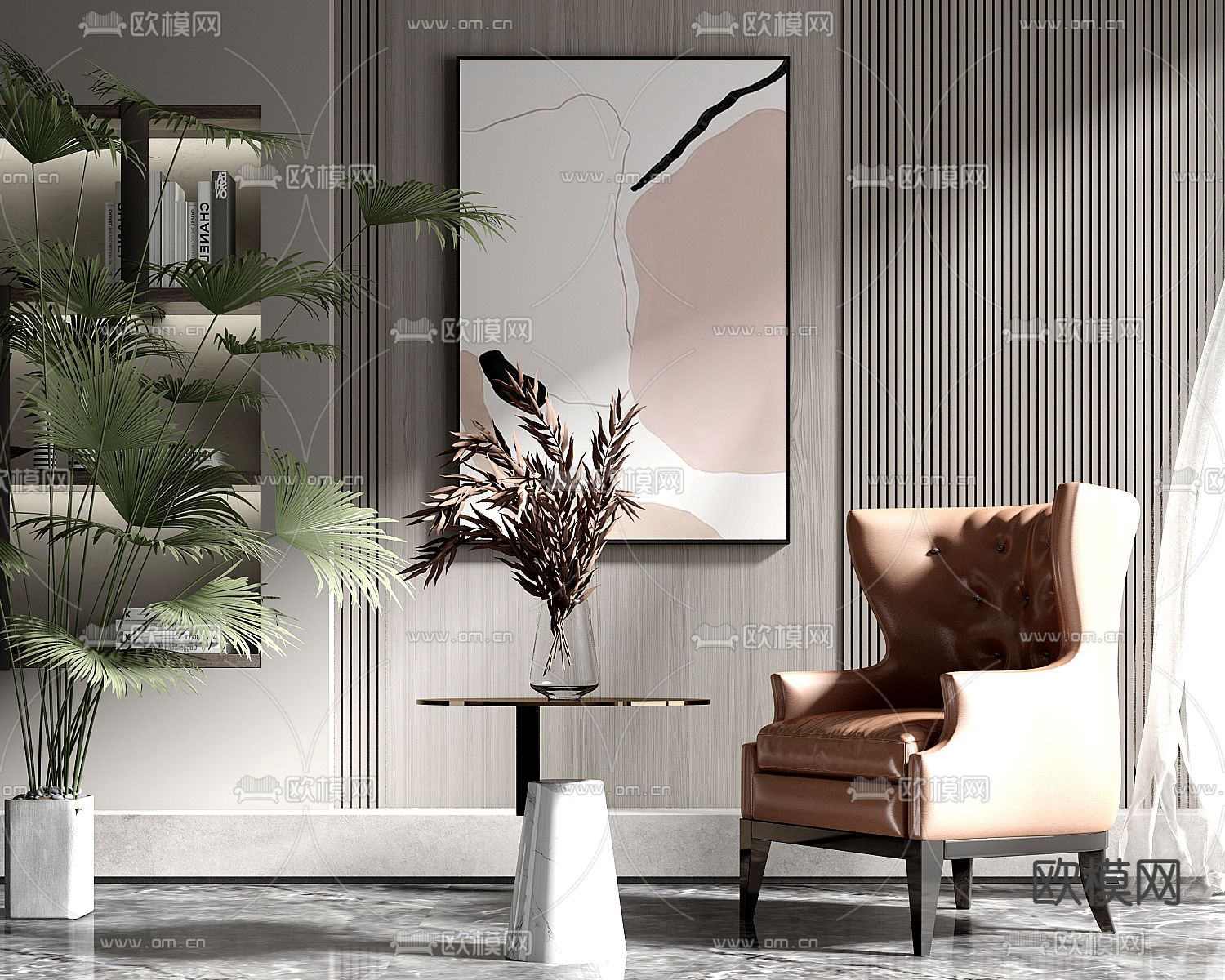 简欧单人沙发3d模型下载