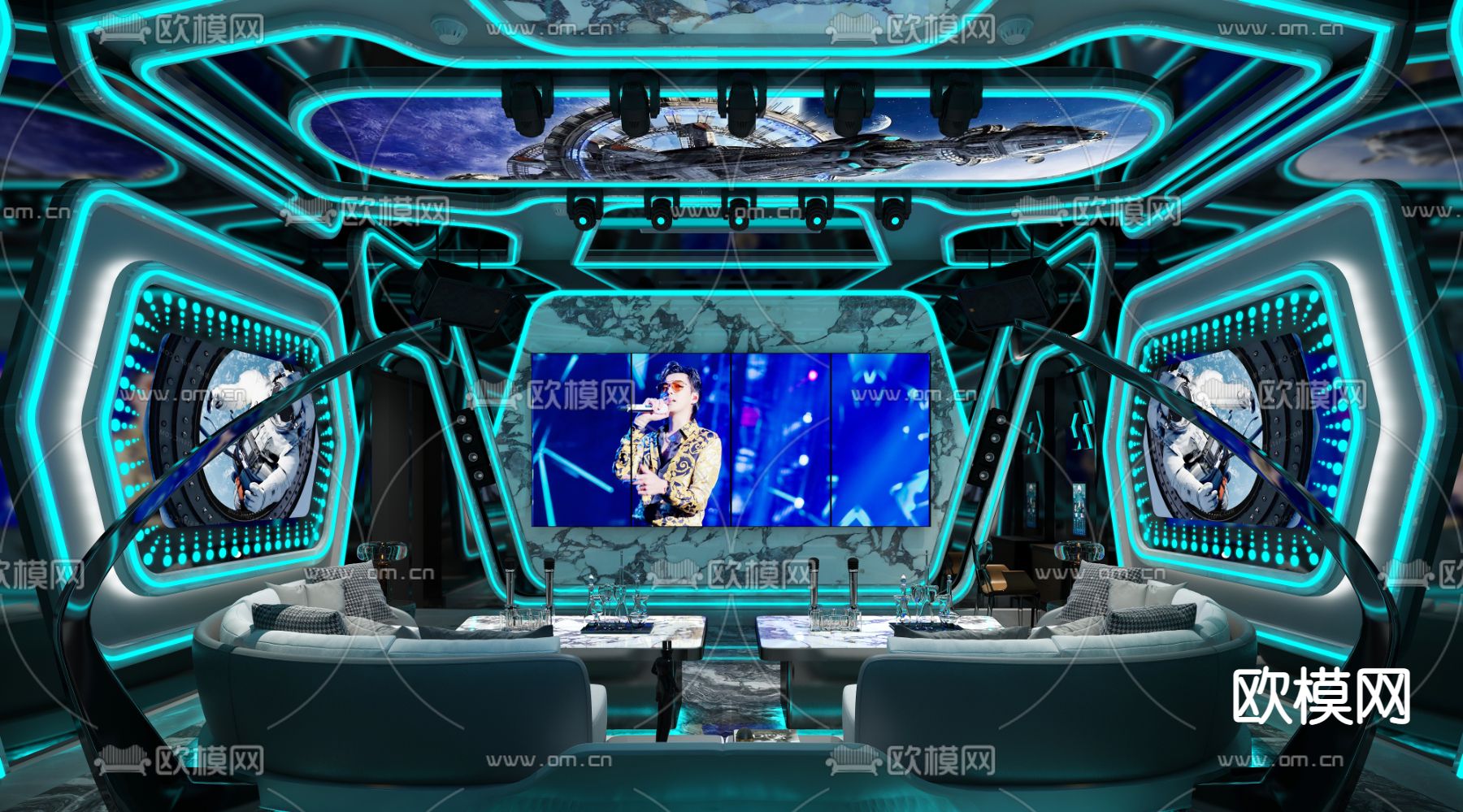 KTV 包厢 包房 包间3d模型下载（渲染图1）