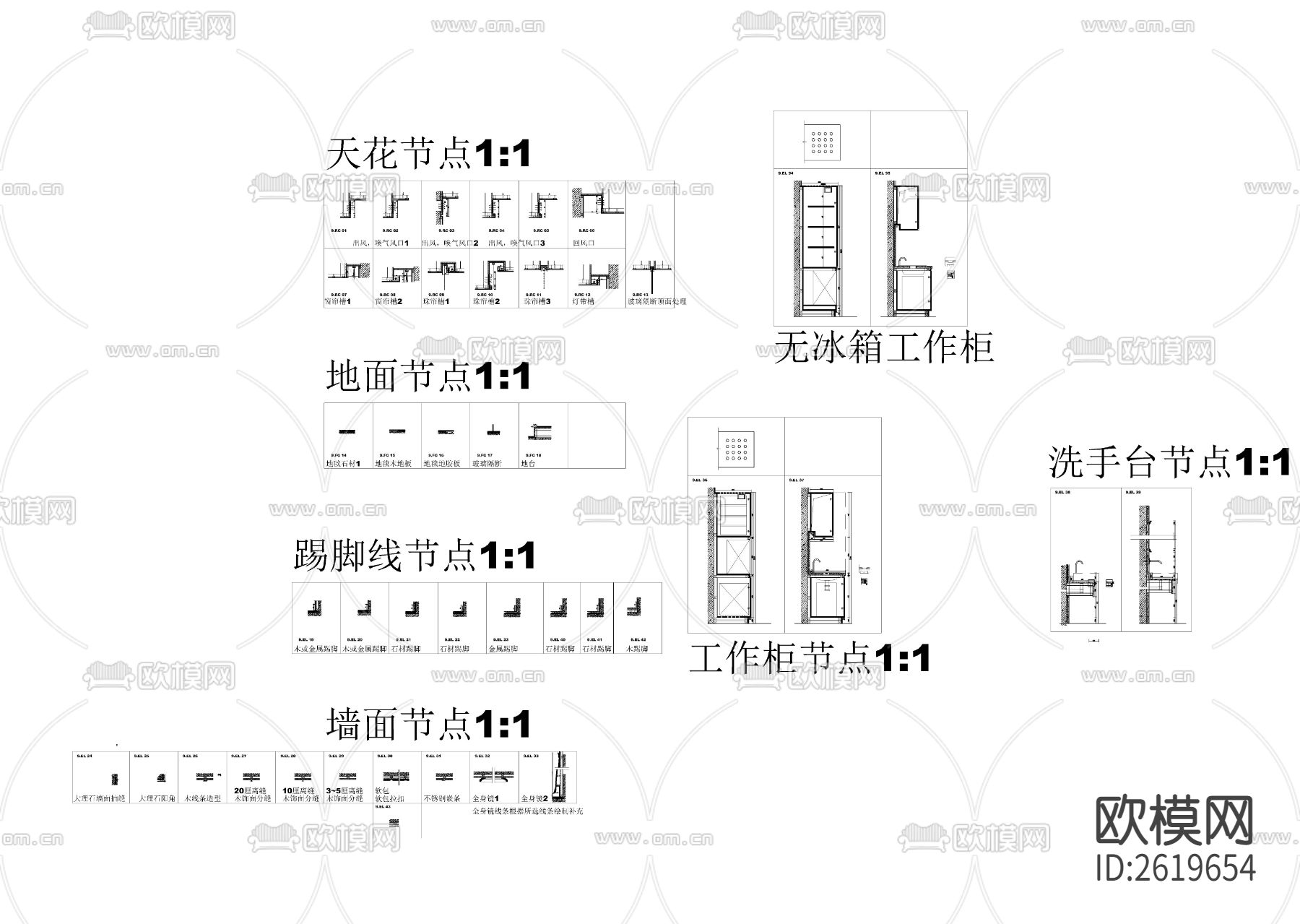 星级酒店装修通用节点CAD施工图下载（渲染图1）