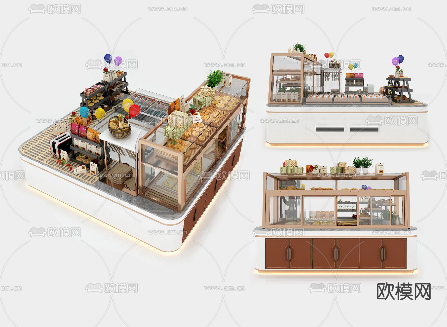 面包蛋糕柜3d模型下载（渲染图2）