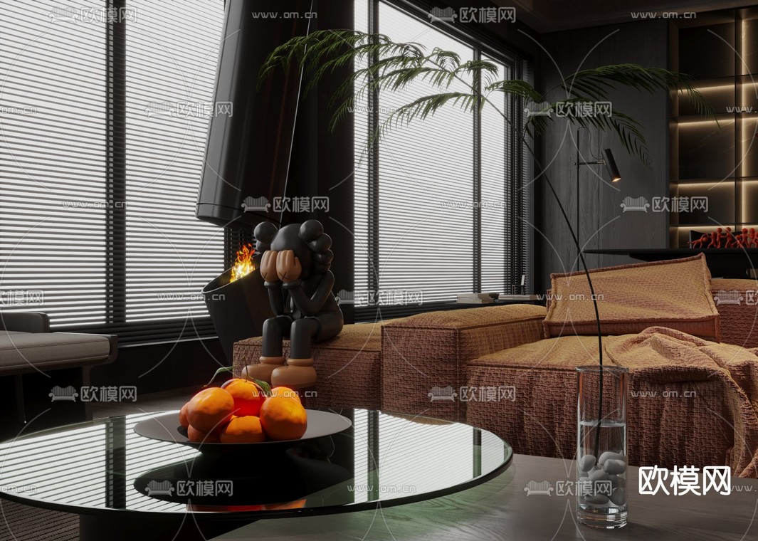 暗黑风客餐厅3d模型下载_ID14069409_3dmax免费模型-欧模网
