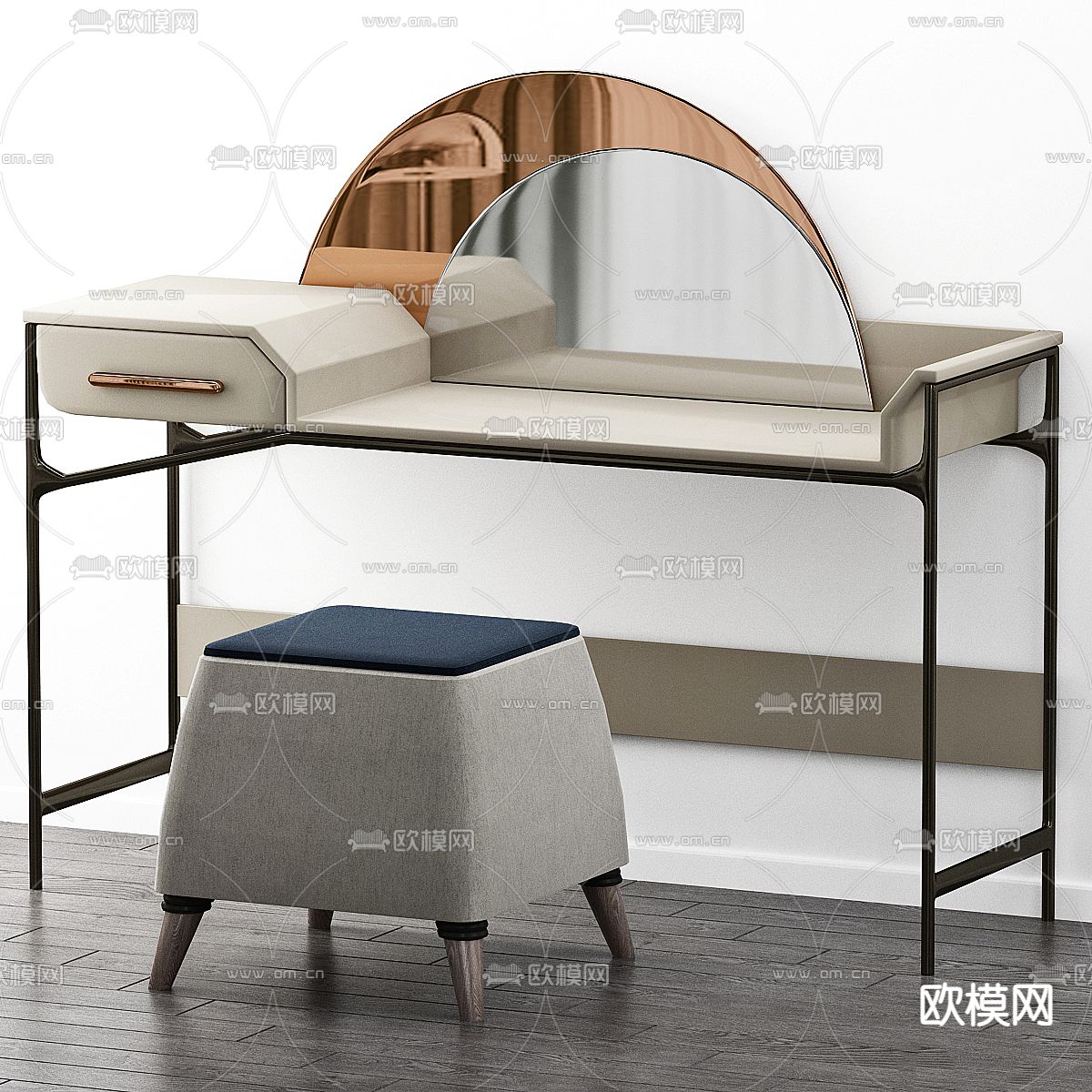 轻奢化妆桌 梳妆台3d模型下载