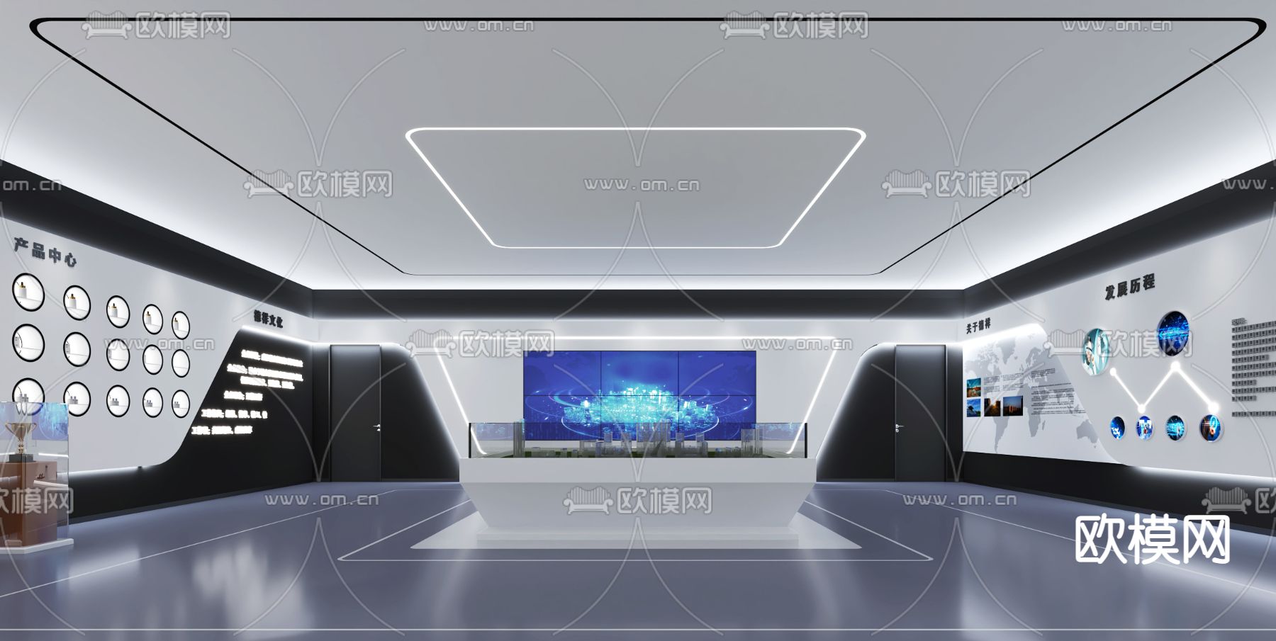 企业科技展厅3d模型下载（渲染图1）