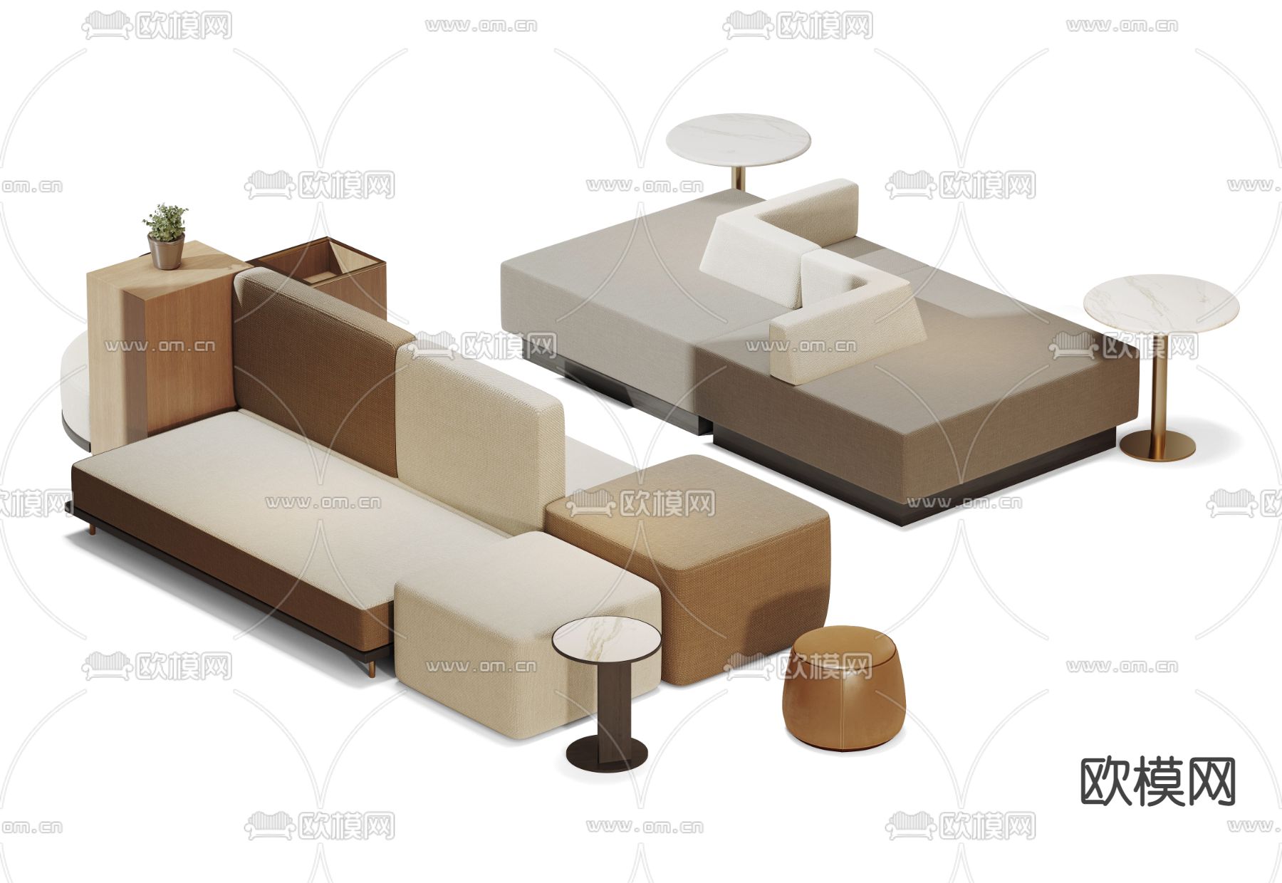 洽谈沙发 办公沙发3d模型下载（渲染图3）