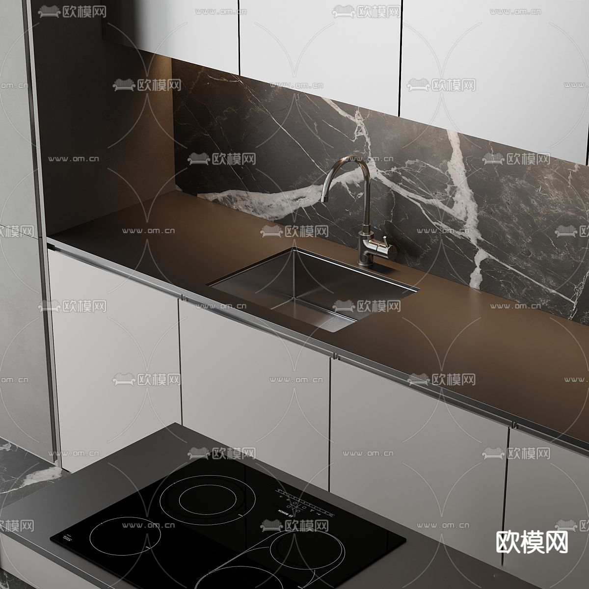 现代橱柜3d模型下载（渲染图3）