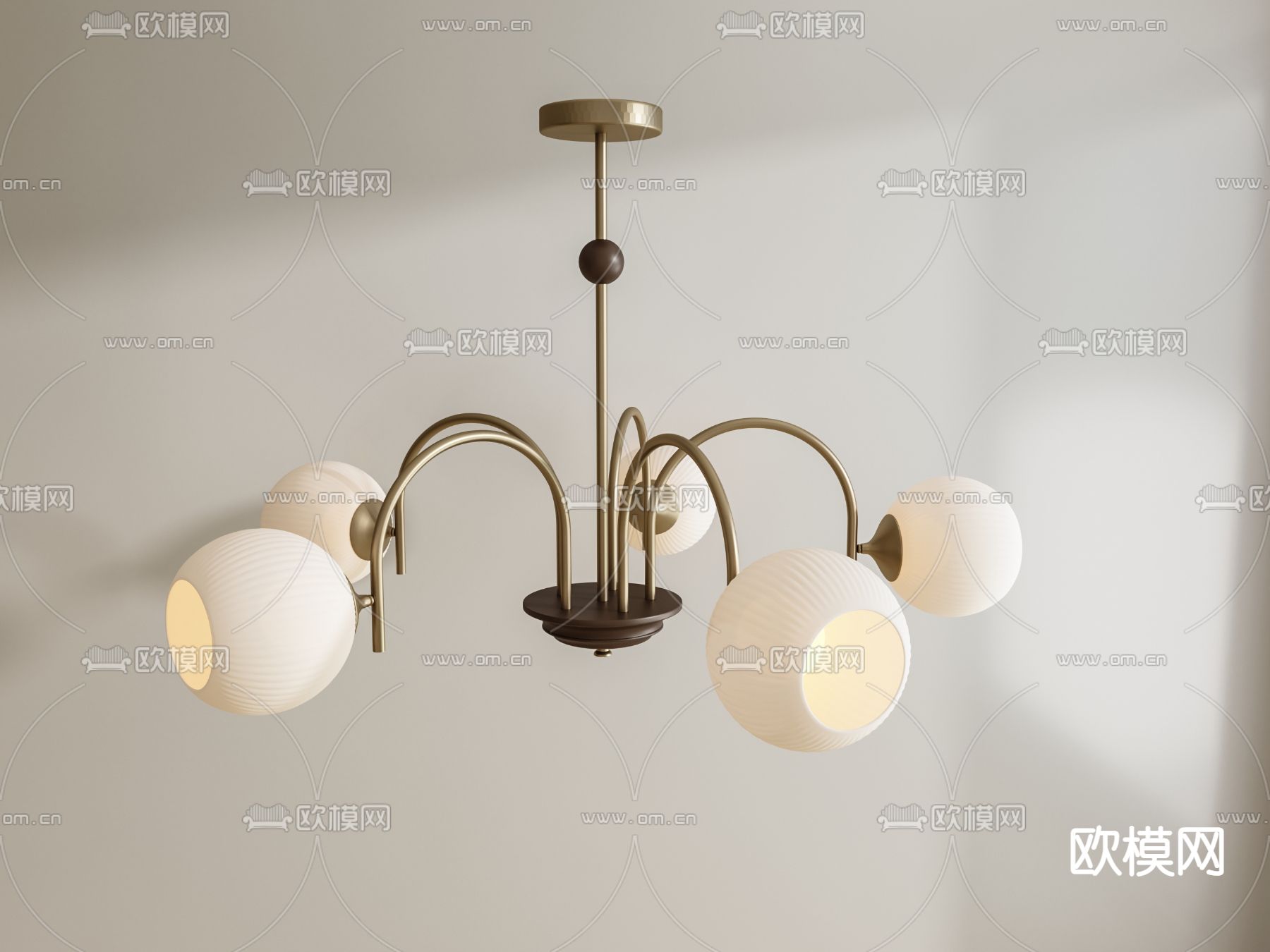 北欧复古吊灯su模型下载（渲染图1）