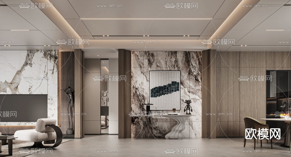 入户玄关 过道3d模型下载_ID14067515_3dmax免费模型-欧模网