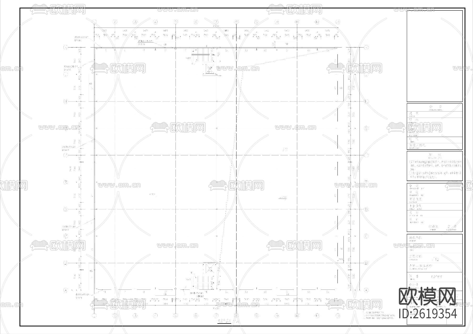 钢结构厂房CAD施工图下载（渲染图7）