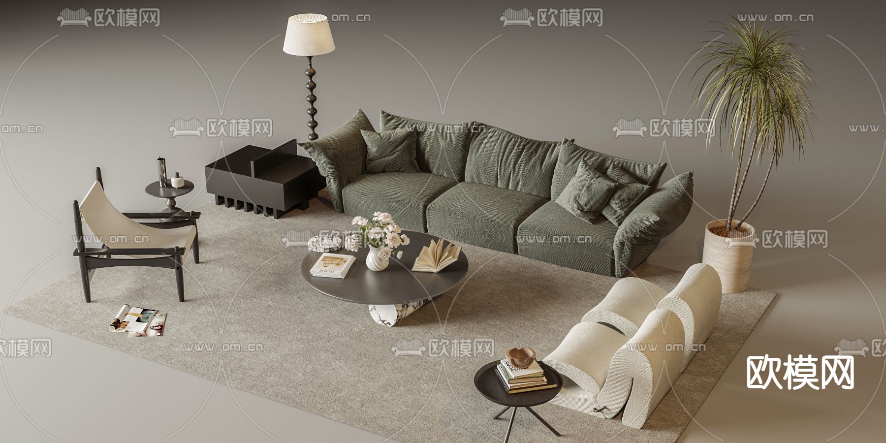 edra 组合沙发3d模型下载（渲染图1）