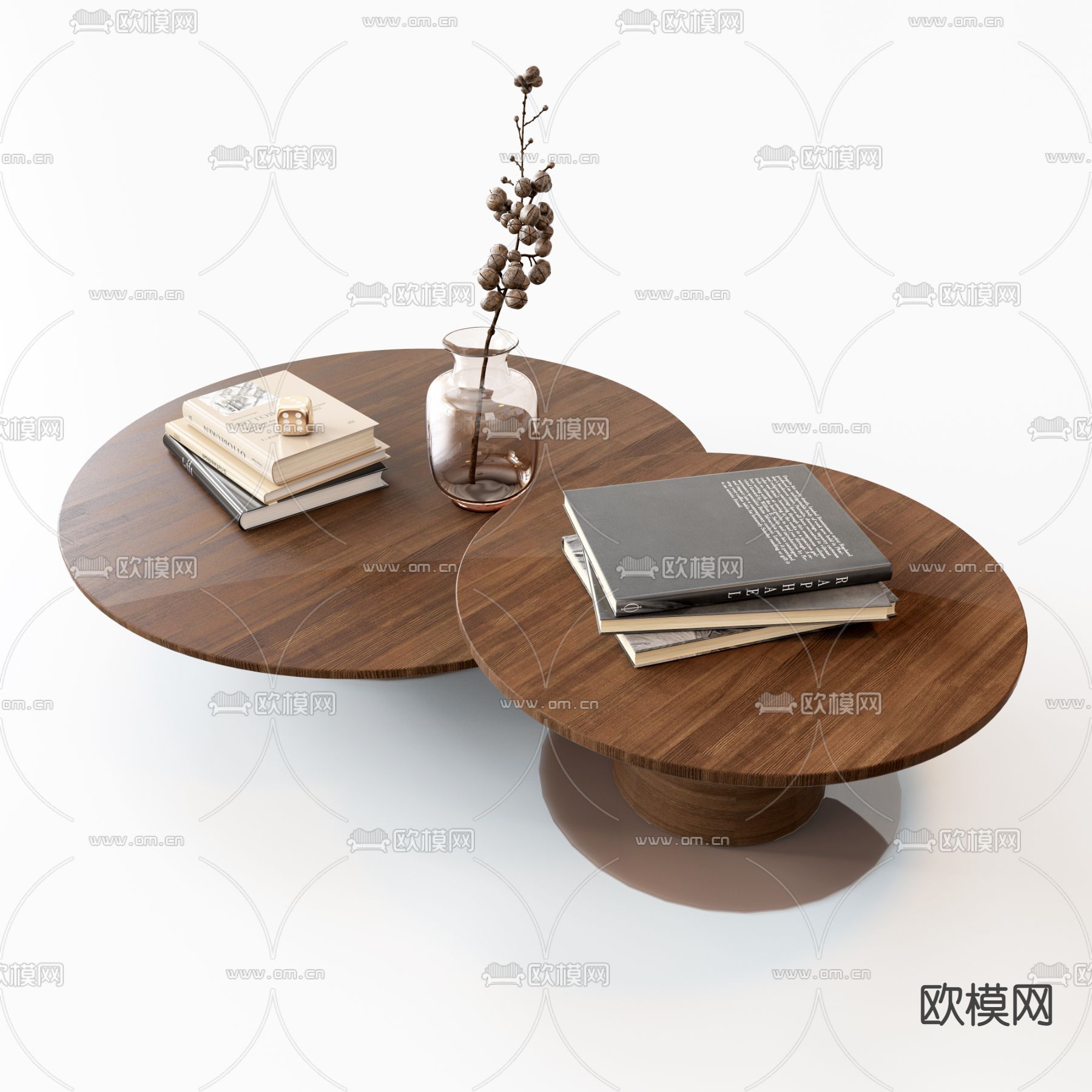 实木子母茶几3d模型下载（渲染图3）