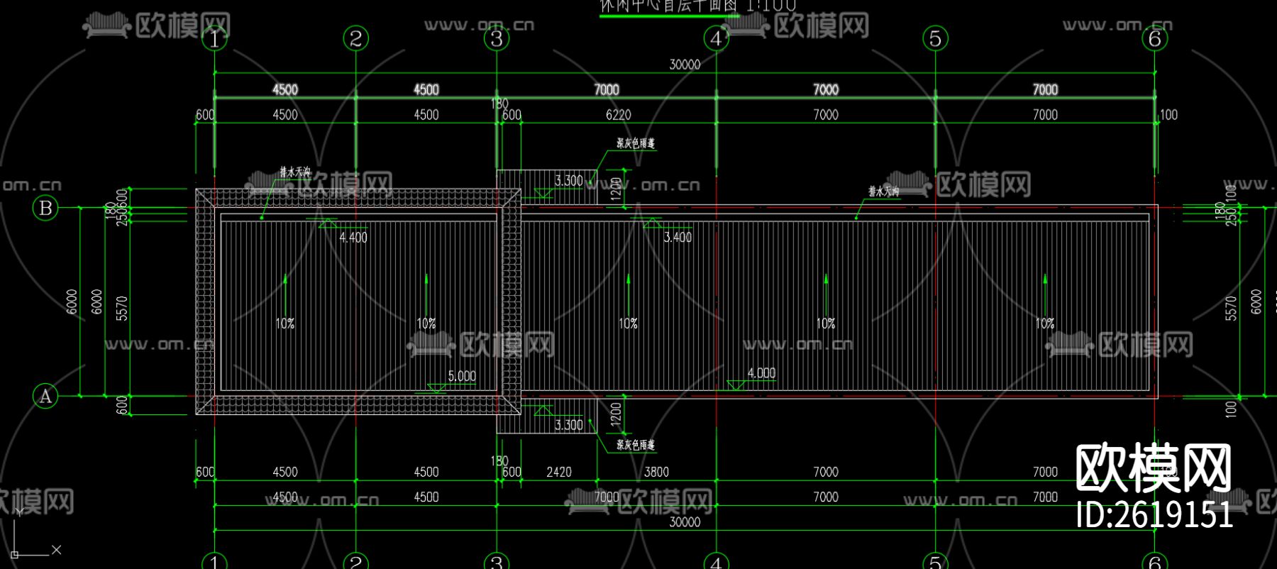餐厅建筑设计CAD施工图下载（渲染图2）